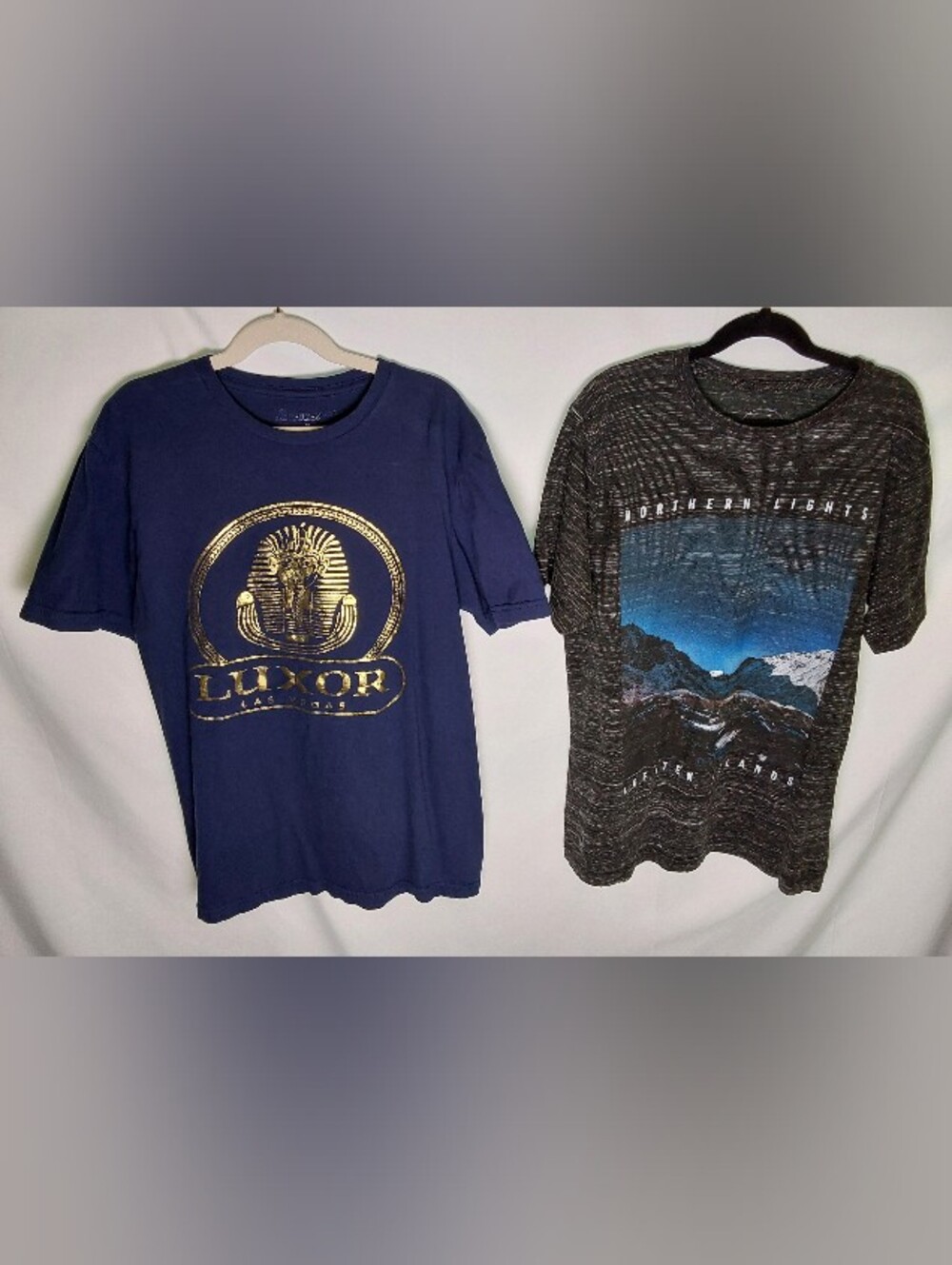 Luxor Casino Navy Tee with Gold Foil Pharaoh Emblem / Capsule Shirt Bundle